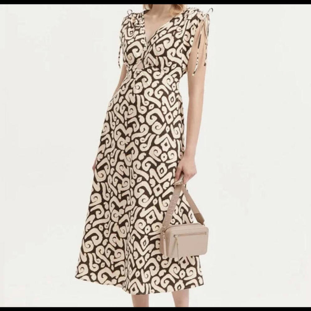 SINCERELY JULES brown and cream pattern maxi dress